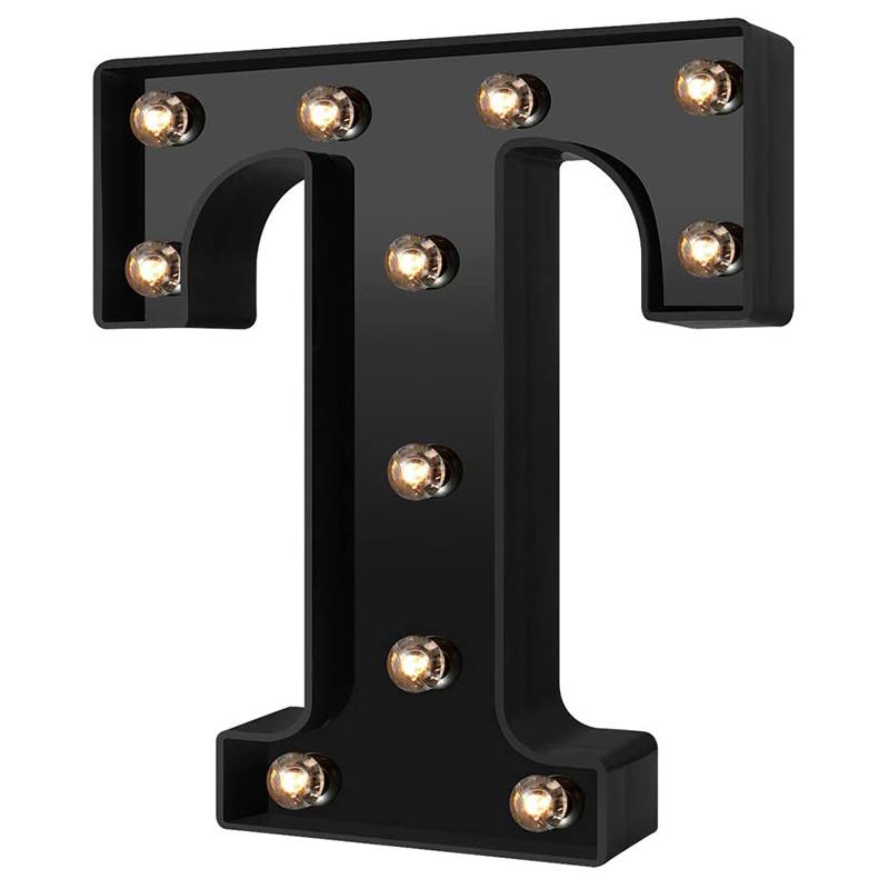 LED Black Letter Light 26 English Night Light Large Luminous Alphabet Lights Wedding Modeling Lamp For Party Birthday Home Bar