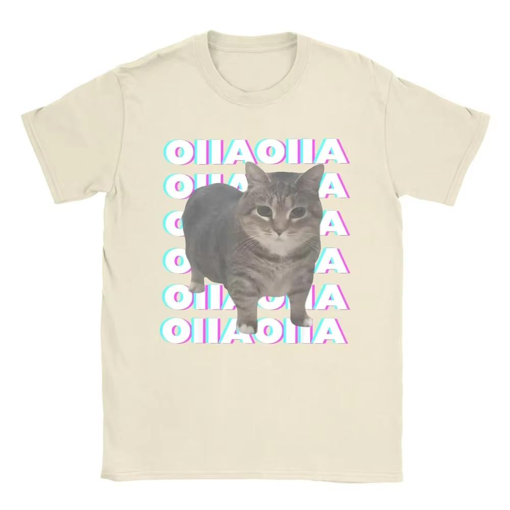 OIIA OIIA Meme s točící se kočkou Glitch Disco Dámské tričko Vtipná trendy trička Krátký rukáv Kulatý výstřih Tričko Dárek Oblečení
