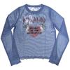 Def Leppard Womens/Ladies Bringin On The Heartbreak Mesh Long-Sleeved Crop Top