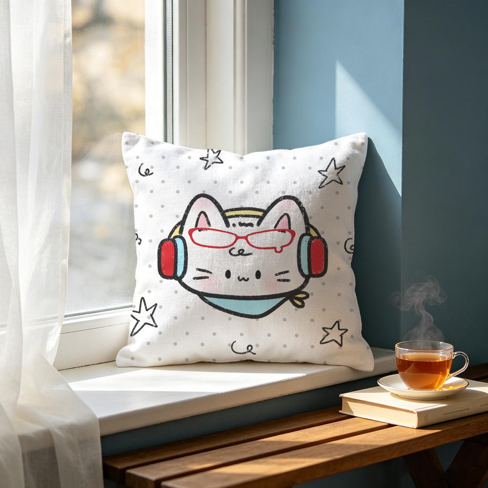 Cartoon FFish Lover Cat Cushion Cover Cushion Cover Set Pcs x x x Pillowcase Decorative Sofa Home Decor