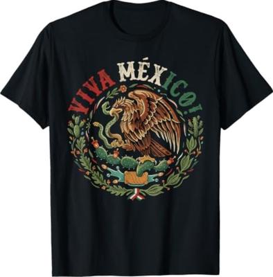Viva Mexico Mexican Independence Day Mexico Flag Emblem Men T-Shirt