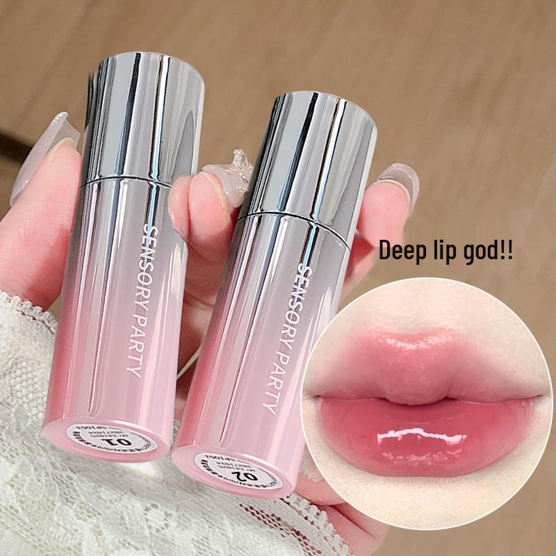 Shimmering Plumping Lip Gloss: Long-Lasting, Moisturizing, Non-Fade & Non-Transfer Jelly Water Light Lip Oil