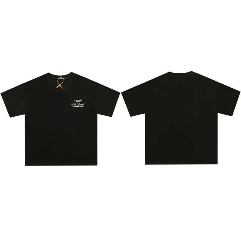 Summer Fashion Heavyweight Retro Men's English Letters 100% Cotton Printed Round Neck High-quality Casual Fitness Street T-shirt