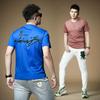 European Style 2025 Summer Light Luxury Mercerized Cotton Rhinestone Printed Short-Sleeve T-Shirt for Men, Thin and Breathable Slim-Fit Top