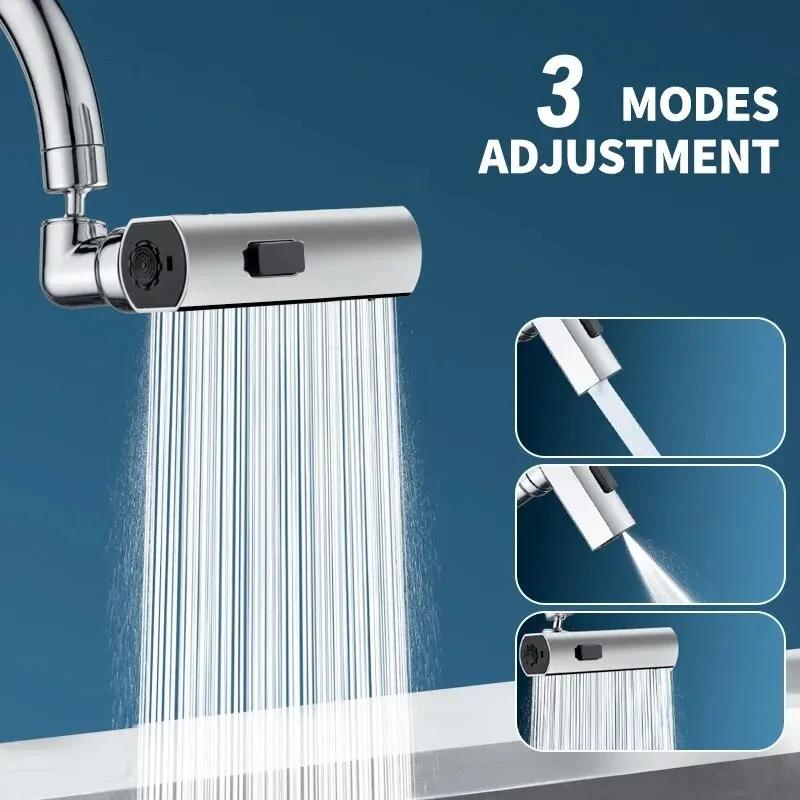 

Three Level Waterfall Universal Faucet Extension Device Vegetable Washing Splash Proof Device Rotatable Universal Jointbox