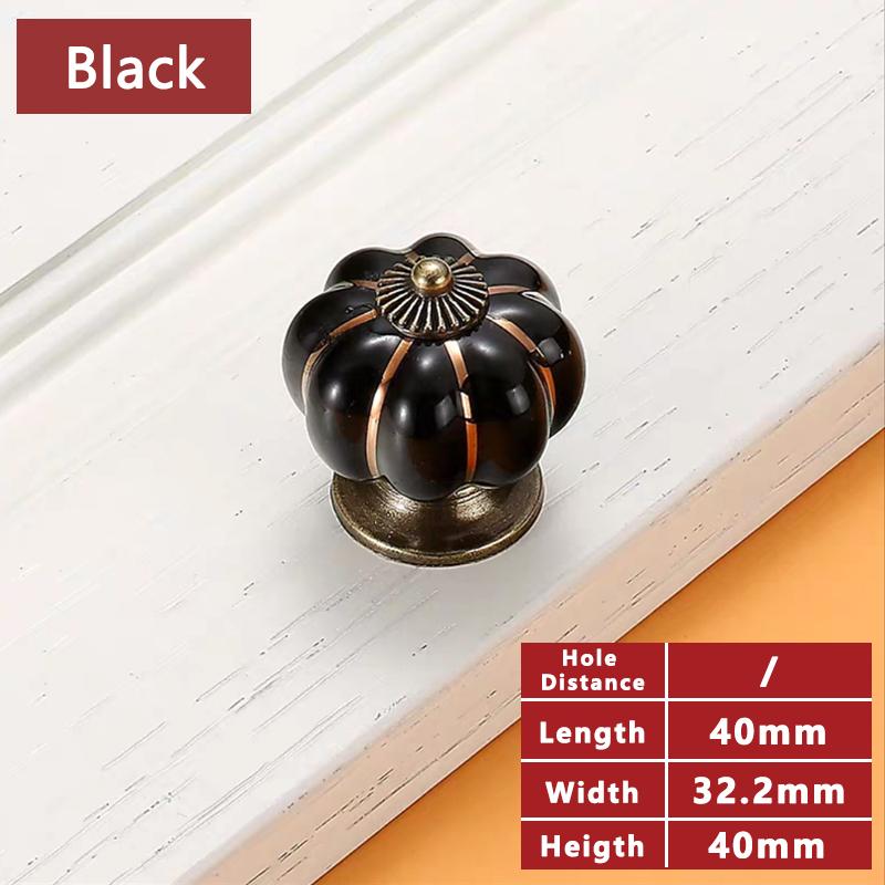 Kitchen Cabinet Storage Colorful Ceramic Knob Dressers Wardrobe Pumpkin Handle Single Hole Cabinet Screw Furniture Home Decor