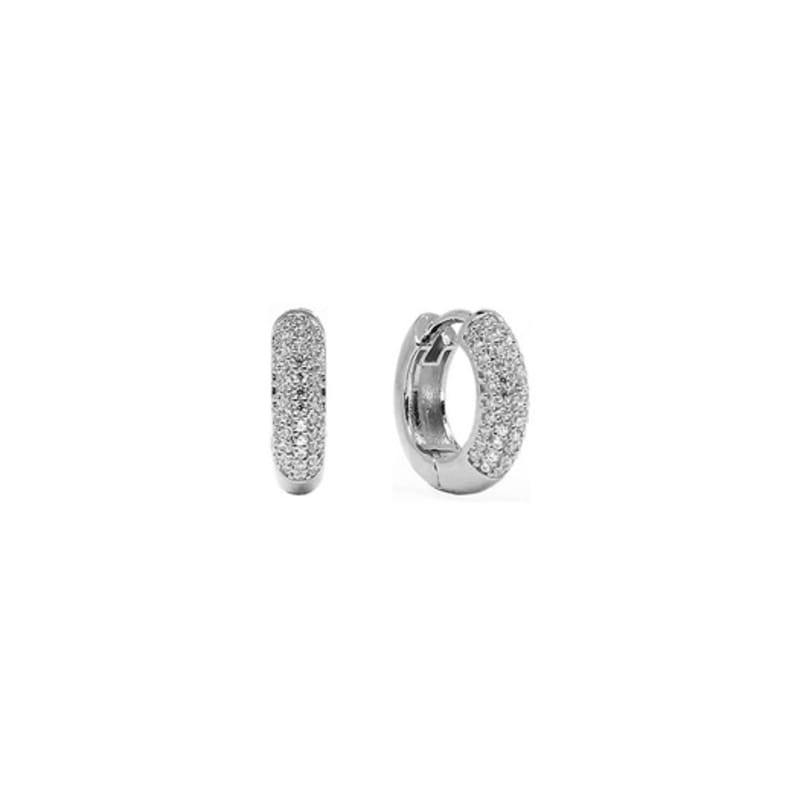 Shertz Pave Cubic Bold One-Touch Ohrstecker (14k)