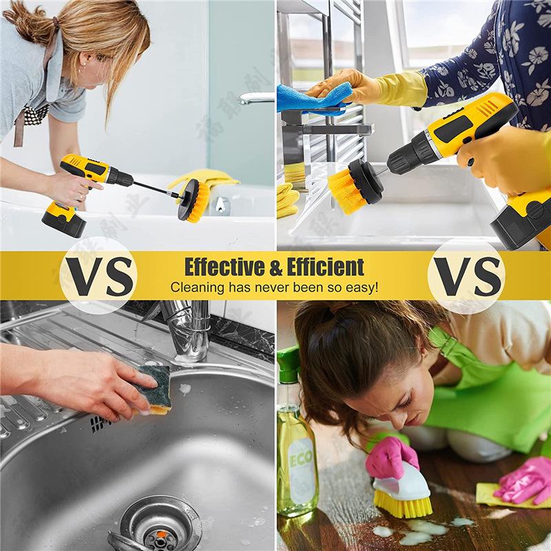 Electric Drill Brush Set: Household Scrubbing & Cleaning Heads