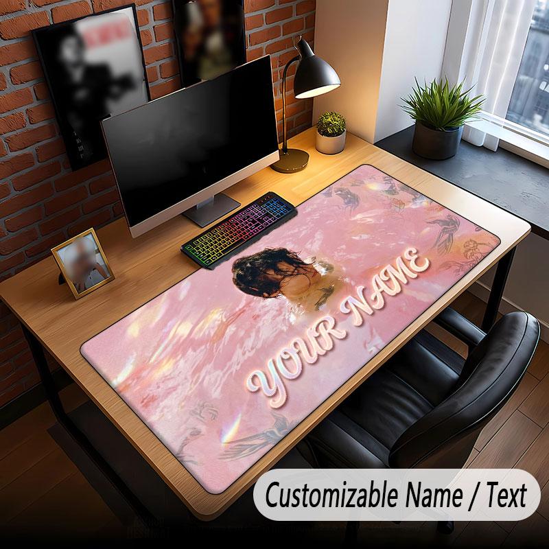 Custom Name Extended Mouse Pad,Harry Styles Gaming Desk Mat For Home Office Desktop Decor