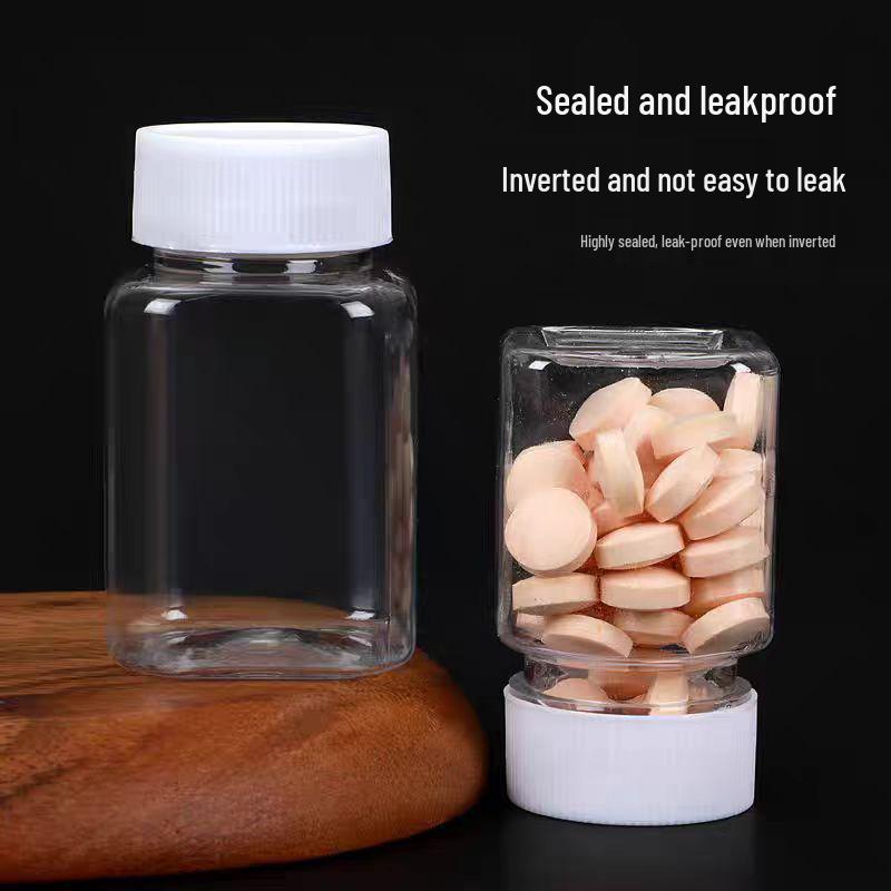 30ml Wide Mouth Food Grade Plastic Bottle – Small Square Sample or Medicine Dispenser.