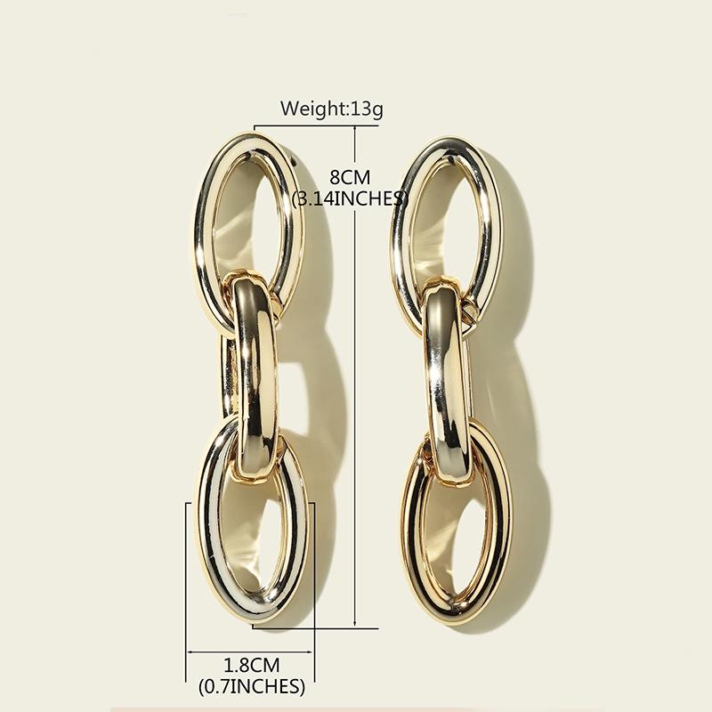 Retro Gold European & American Punk Style Women's Hoop Earrings