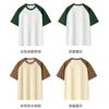 Men Casual Loose Crew Neck Striped Color Block Short Sleeve Daily T Shirt