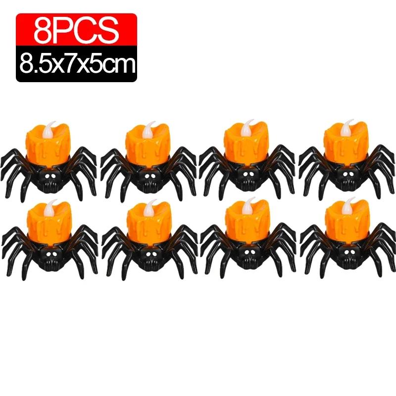 122Pcs Led Spider Candle Light Lamp Flickering Flameless Battery Lights Flashing Electric Candles Halloween Party Decoration