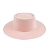 Formal Britishstyle Hat Wide Brim Flat Top Solid Color Winter Frenchinspired