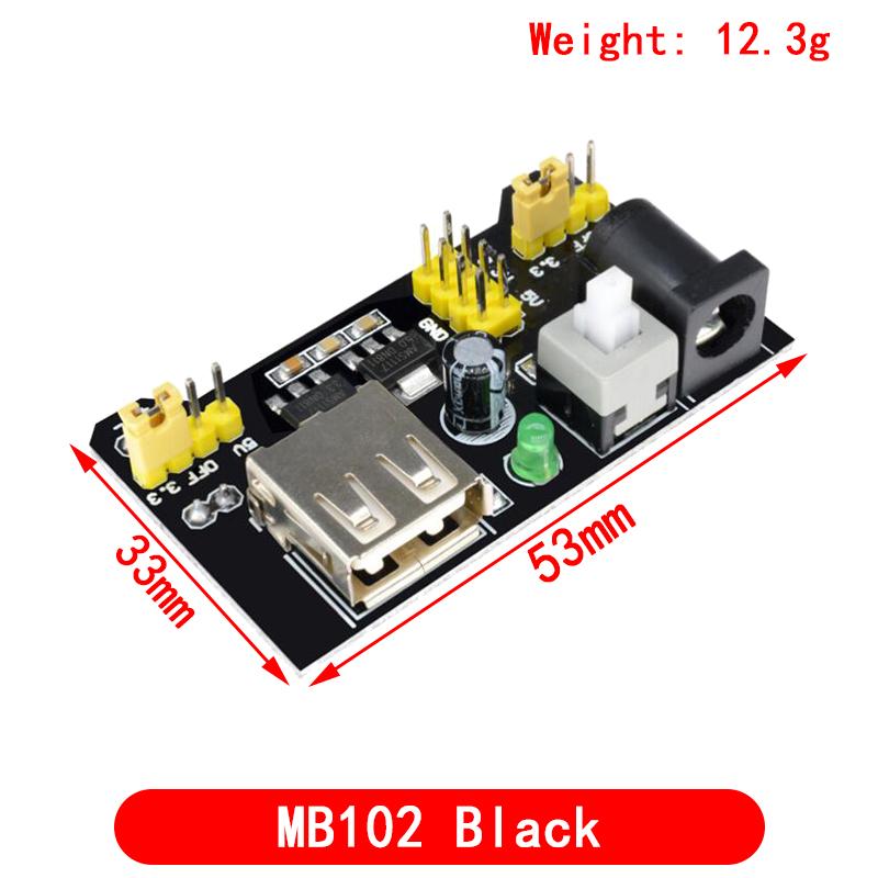 3.3V/5V MB102 Breadboard power module+ 400 points Solderless Prototype Bread board kit +65 Flexible jumper wires