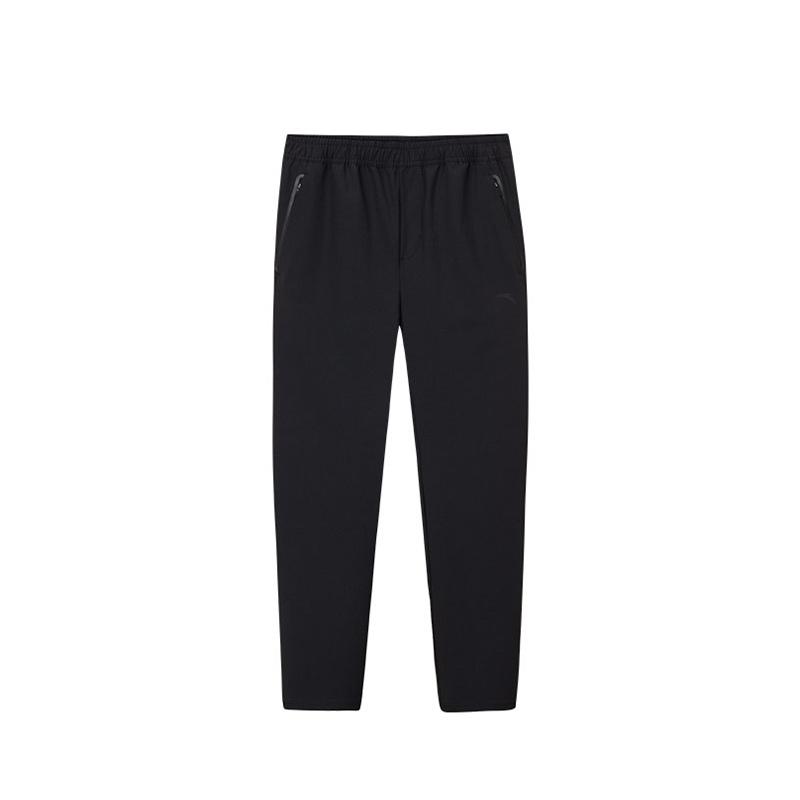 Anta Training Series Solid Color Versatile Mid-Waist Loose Straight Leg Casual Pants Men Bottoms Basic-Black 152517519S-6
