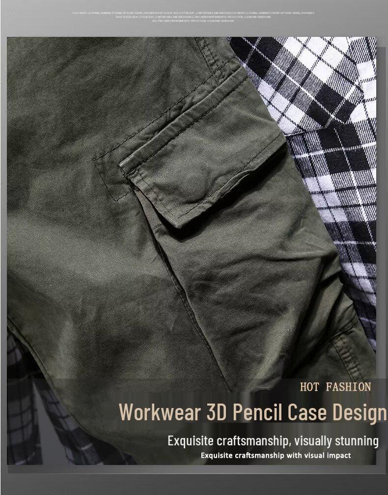 Men's Tactical Cargo Jogger Pants - Military Green, Outdoor Casual for Spring & Autumn Hiking