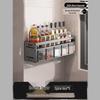 Väggmonterad kryddhylla för kök & kryddset med 5 burkar
