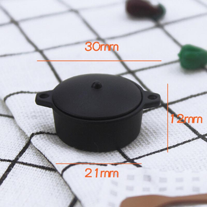 1:12 Dollhouse Miniature Mini Black Pot Model Kitchen Accessories Toys