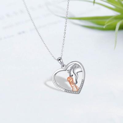 Yousheng Horse Necklace for Women Girl And Horse Heart Pendant Necklace Sparkling Rhinestone Necklace Jewelry Gift for Horse Lovers Girls Daughter