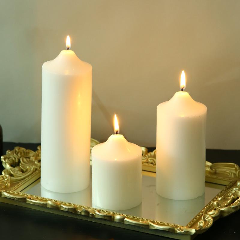 Home Emergency Lighting Bold White Candle Tip Odorless Long Pole Cylindrical Large Candle