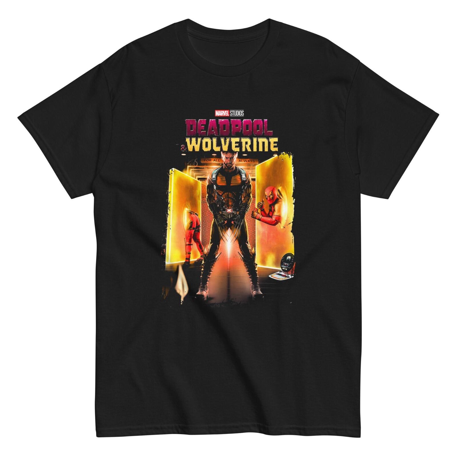 Deadpool Wolverine For All Always T Shirt Mens Marvel X-Men Movie New Black XL