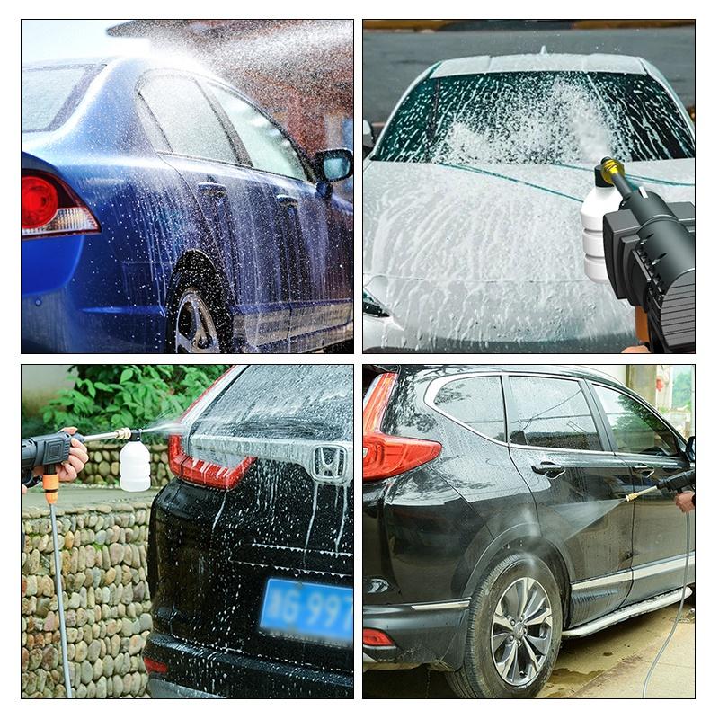 2000W Cordless Portable Car Washer Spray Water Gun   Car Wash Cleaner Machine Pressure Water Nozzle Cleaning Machine Kit with 2 Battery