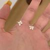 2 Piezas Exquisitos Accesorios de Lujo Ligero Mini Pendientes de Botón de Flor de Planta Mate Para Mujeres Joyería Fina Clásica