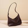 Top Layer Vegetable Tanned Cowhide High-end Bottom Bag, Casual and Versatile, Large Capacity Genuine Leather Crossbody Dumpling Bag
