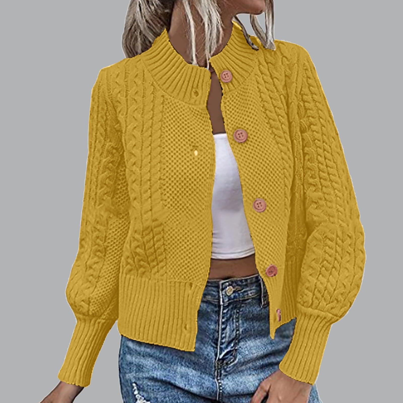 

Женский модный кардиган с длинным рукавом, однобортный свитер, облегающее короткое платье, трикотажная куртка XL жёлтый