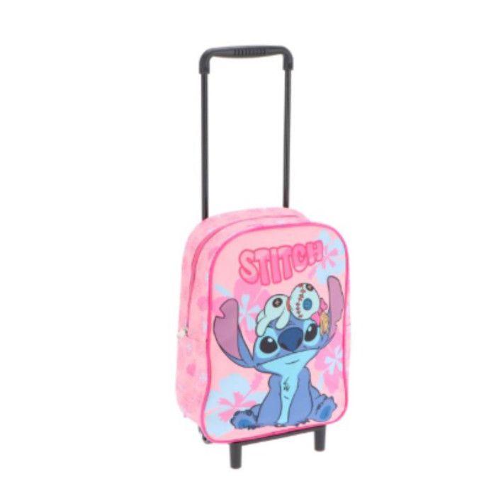 Sac à Dos Trolley Lilo et Stitch rose – 31 cm – Maternelle PS MS GS - Enfant 3 à 5 Ans - Couleur:Rose Taille:Taille Unique - Rose