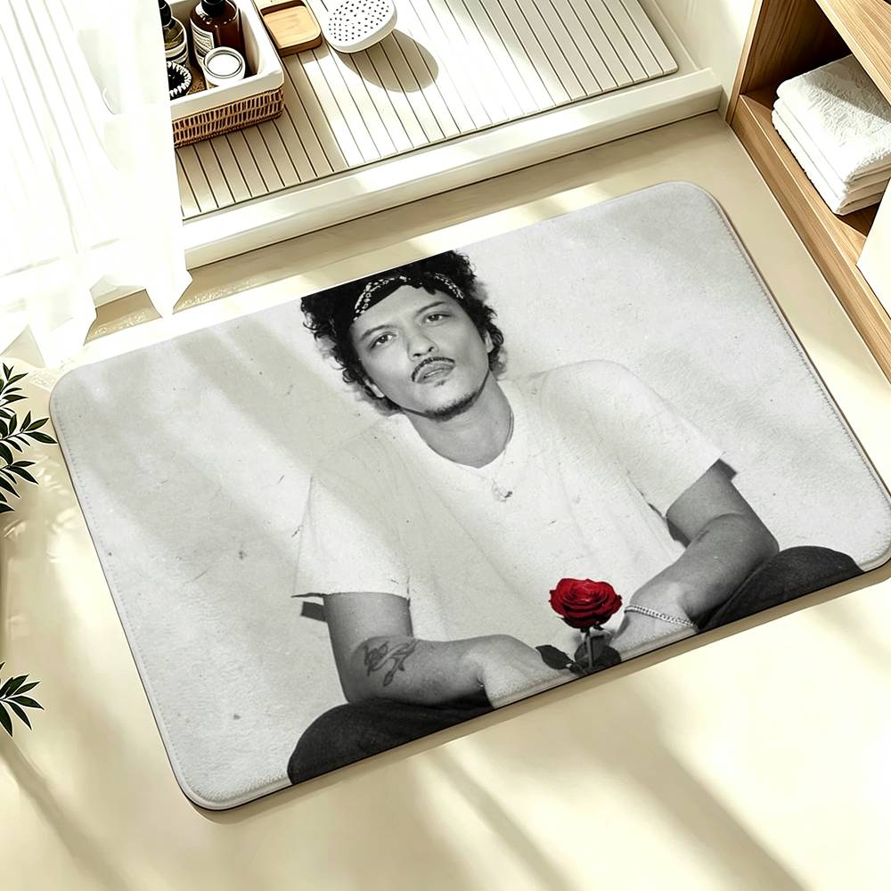 Singer B-Bruno Mars The Romantic Shower Room Absorbent Small Floor Mat Soft Comfortable Decorative Foot Mat
