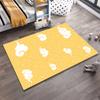 White Clouds on Yellow Wave Pattern Rug Non-slip rug suitable for living room and bedroom sofas