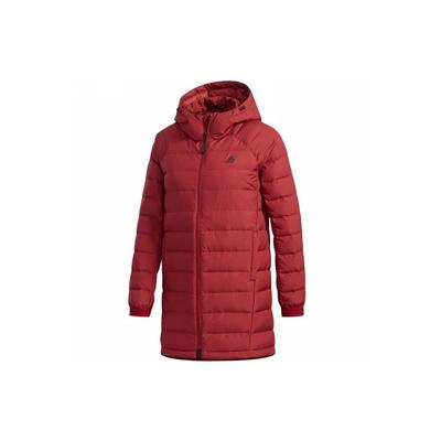 Logo-Druck Einfarbig Lässige Kapuzen-Daunenjacke Winter Damenjacke Rot DM1957
