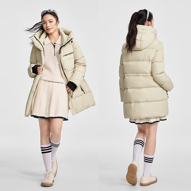 Qianrengang Women's Mid-Length Hooded Down Jacket Y309099Y