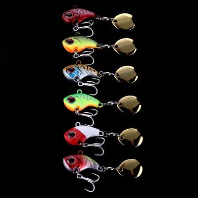 Sinking Fishing Lure 6pcs 3cm/14g Metal Vib Artificial Bait Rotating Sequins Spinner Baits