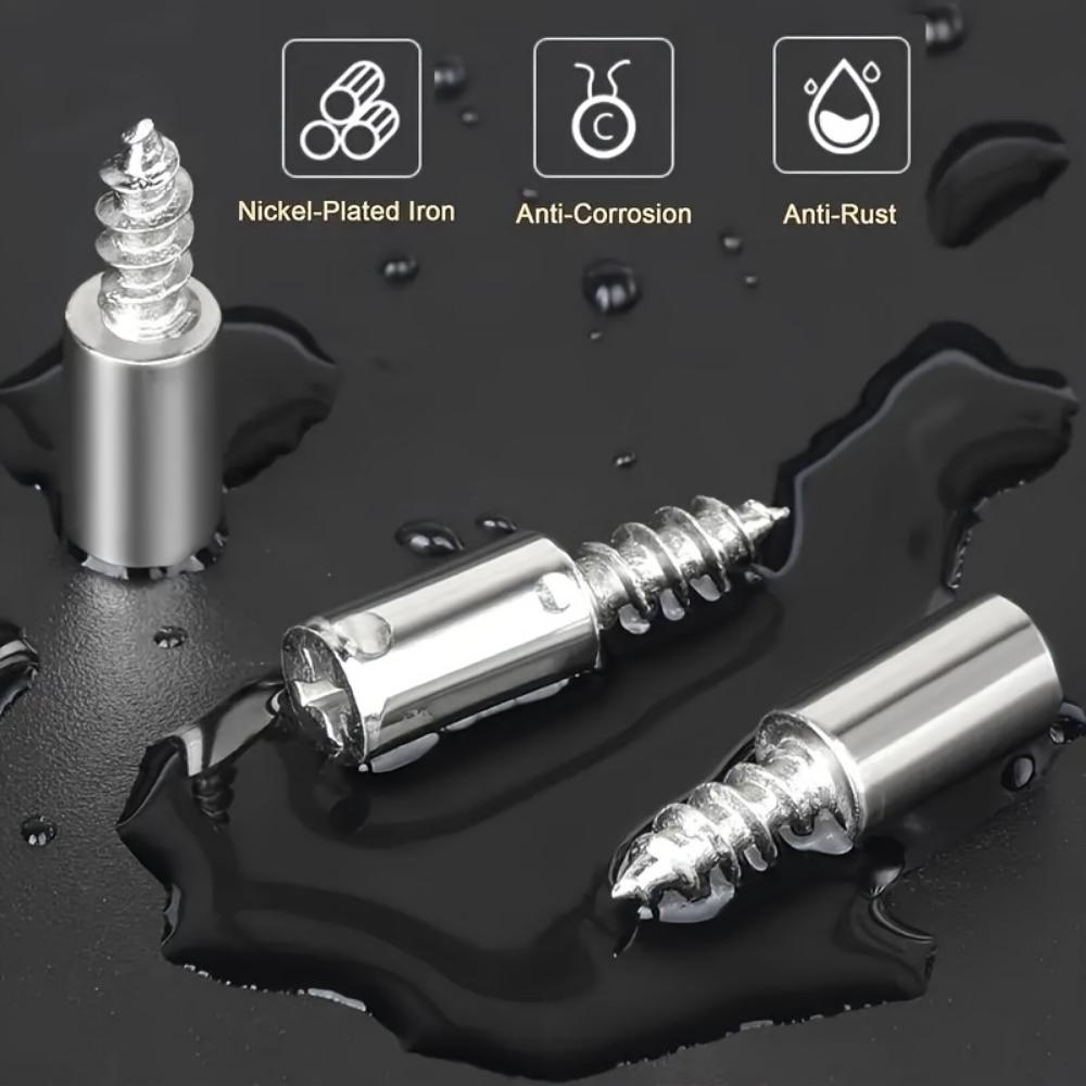 50Pcs Metal Shelf Support Nail Set, Anti-skid Sleeve and Self-screws, Cabinet Baffle Pressing Aluminum Plate Bracket, Furniture Glass Bracket