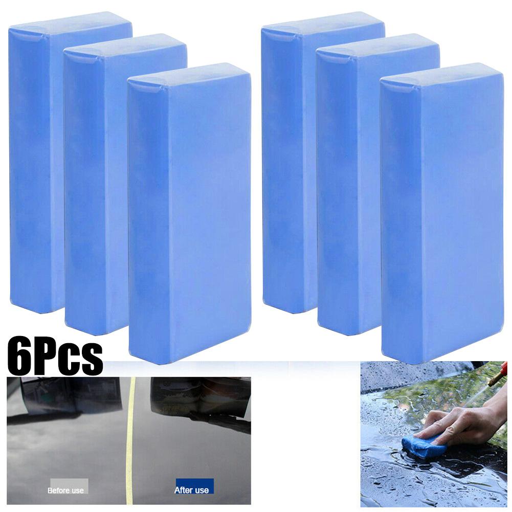 3/6/10PCS Clay Cleaning Bar Car Detailing Waxing Polish Treatment Fine Grade Blue Strong Clay Cleaning Volcanic Grinding Mud