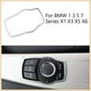 Aluminum Alloy Car Multimedia Panel Button Trim Cover for BMW 1 3 5 7 Series X1 X3 X5 X6 Interior Decorative Accessories