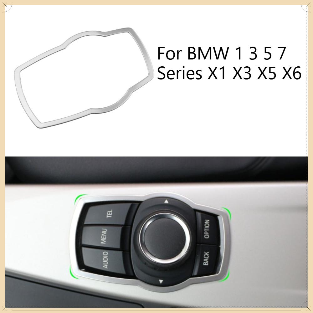 Aluminum Alloy Car Multimedia Panel Button Trim Cover for BMW 1 3 5 7 Series X1 X3 X5 X6 Interior Decorative Accessories