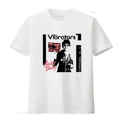 Gr L The Vibrators Baby Retro Band T-Shirt Britischer Punk Rock vintage Gewaschen Unisex Leicht Ver
