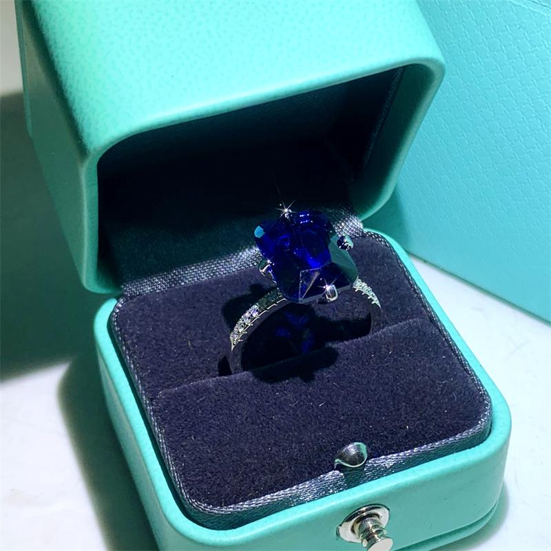 Solitärring 4 Karat Labordiamantring 925er Sterlingsilber Versprechens-, Verlobungs-, Eheringringe für Damen Herren Feiner Partieschmuck
