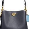 Coach Willow 24 Commuting Portable Grained Leather Shoulder Crossbody Handbag Medium Women's Dark Blue Purple