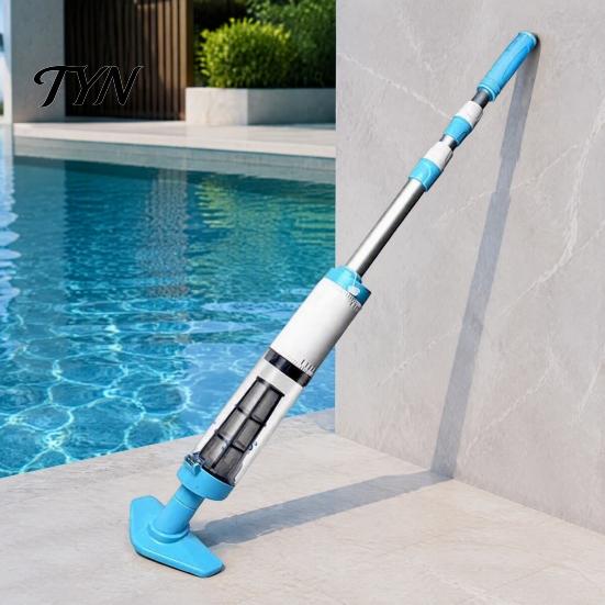 Automatic Pool Bottom Sweeper Handheld Vacuum with Pole, Cordless Rechargeable Hot Tub Vacuum, Easy Operation Cleaning Device Powerful Suction