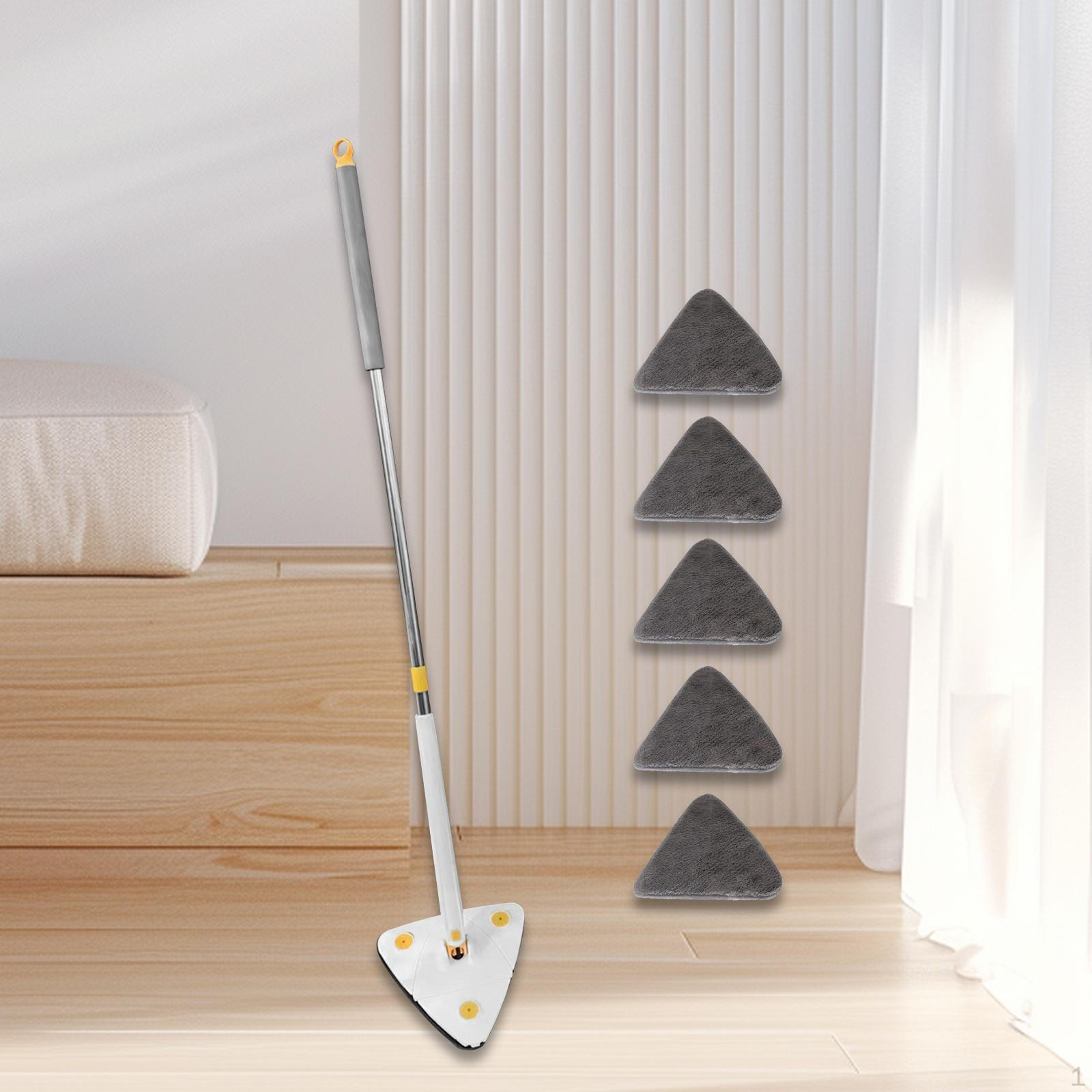 

Треугольная швабра, плоская швабра, регулируемый бытовой очиститель стен от пыли, многоцелевой для White with 5 mops