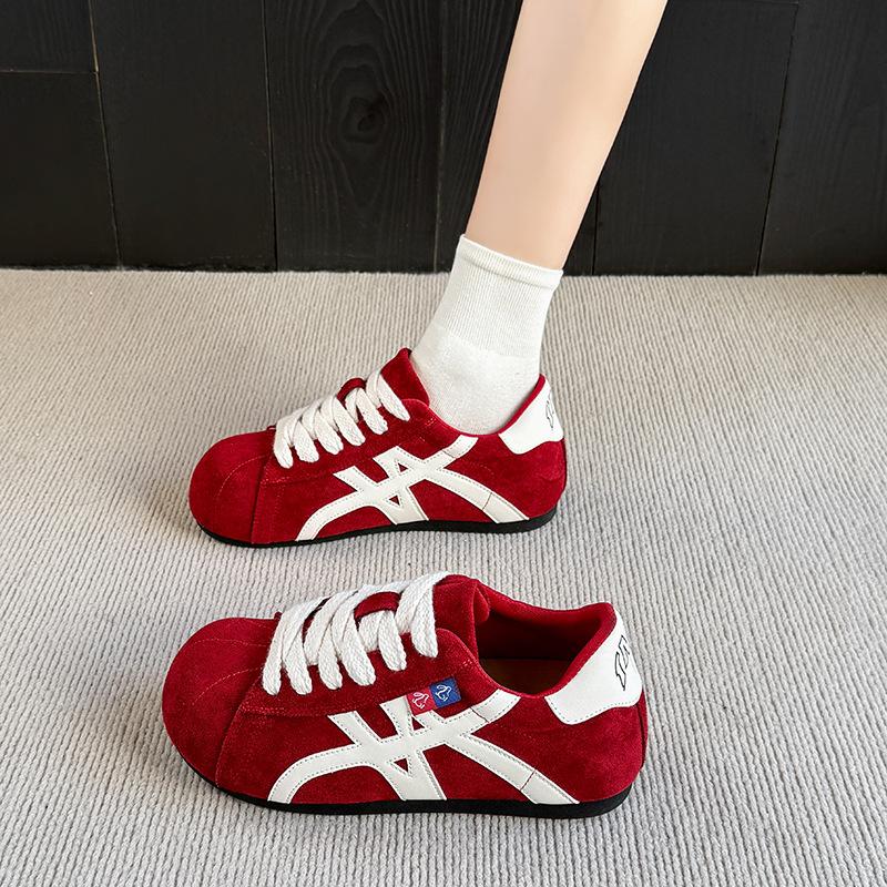 

Новая модная универсальная женская повседневная обувь на плоской подошве, осенние кеды, дышащая обувь на мягкой подошве, одинарная обувь, взрыв 40 красный