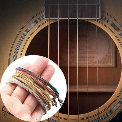 6 Adet/Set Akustik Gitar Telleri Gökkuşağı Renkli Gitar Telleri E-A Akustik Folk Gitar Klasik Gitar İçin Çok Renkli Parçalar