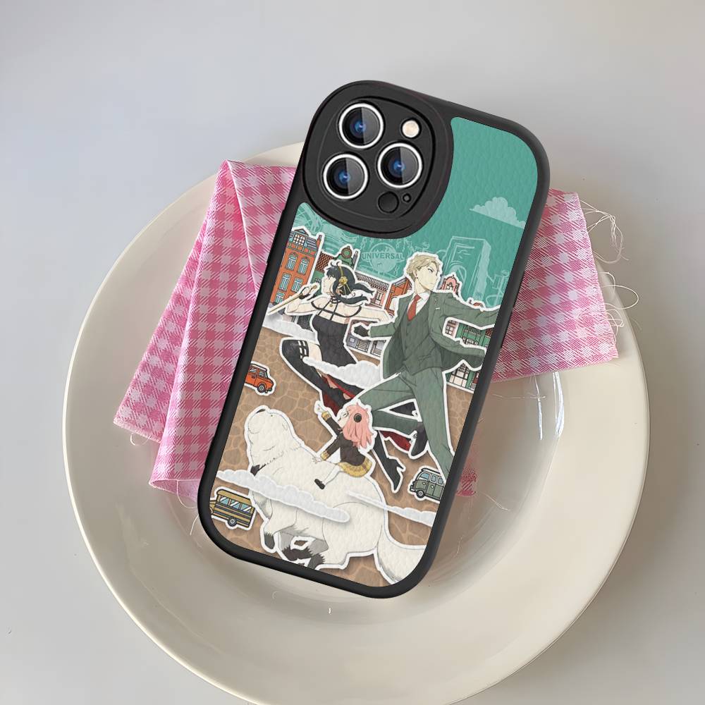 Classic Anime Spy X Family Phone Case Leather For IPhone 16 15 14 13 12 11 Pro Max Plus Matte Cover