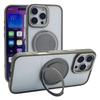 For iPhone 16 Pro Magnetic Case Acrylic TPU Phone Back Cover with Kickstand