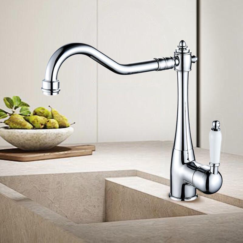 

TLXT Retro Chrome Plated Basin Faucet with Ceramic Handle